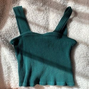 emerald green rubbed cropped tank top